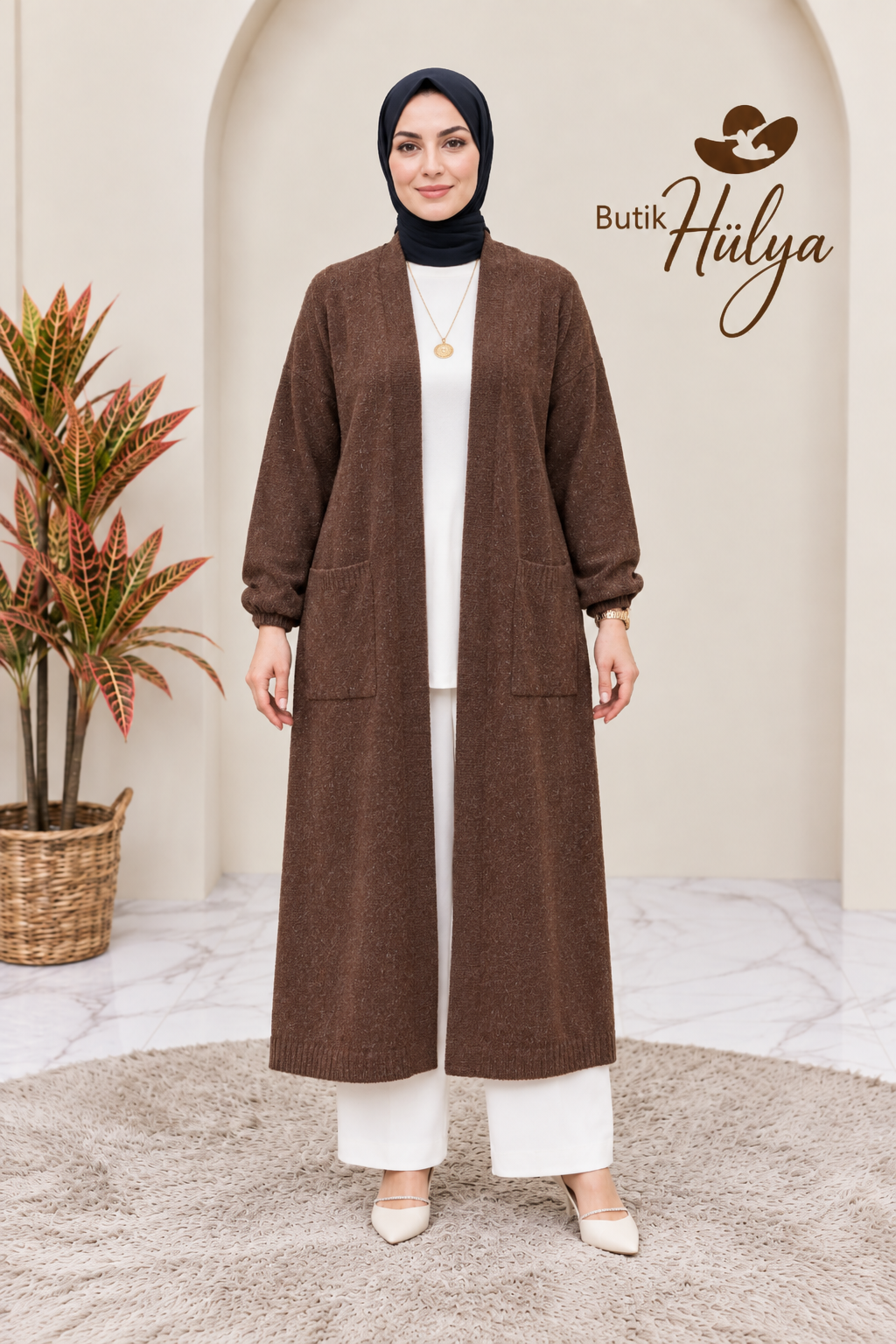 Sakallı Hırka Kahverengi 35106