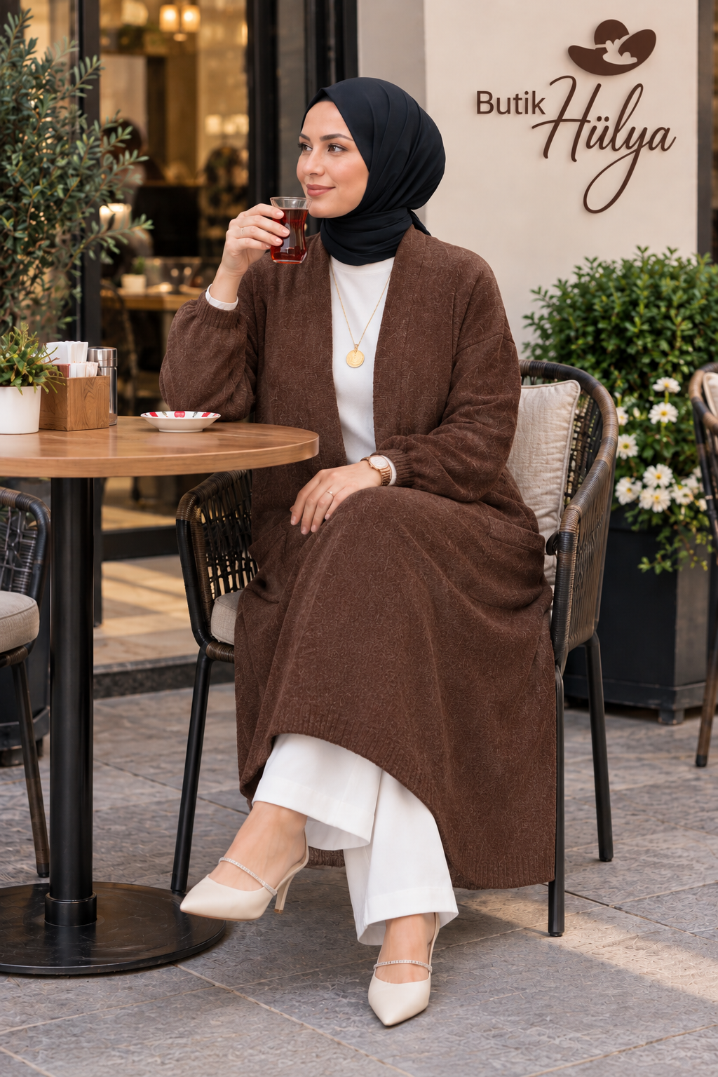 Sakallı Hırka Kahverengi 35106