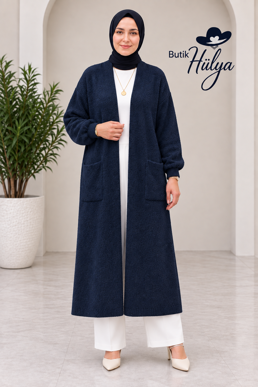 Sakallı Hırka Lacivert 35106