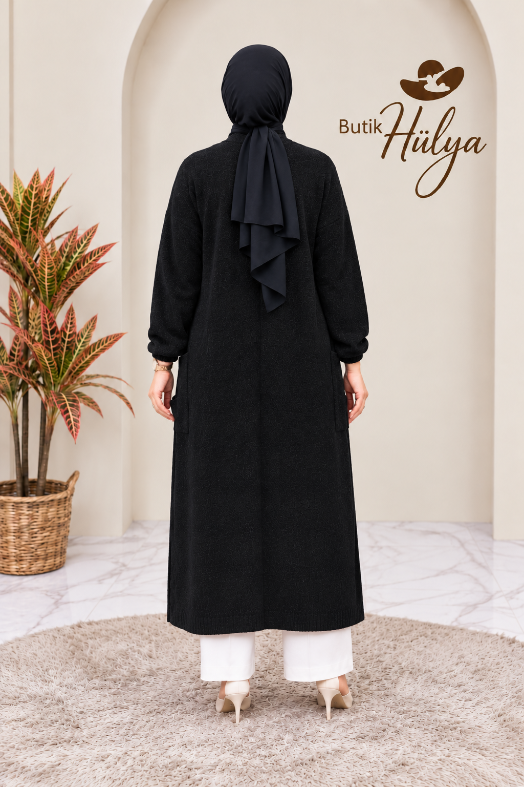 Sakallı Hırka Siyah  35106