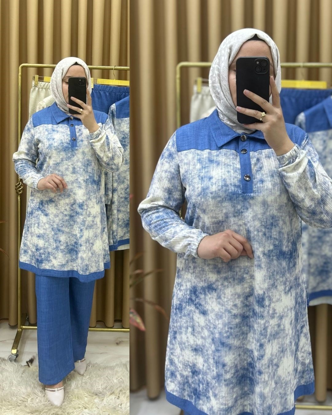 Seda Takım Bürümcük Kumaş Mavi 29118