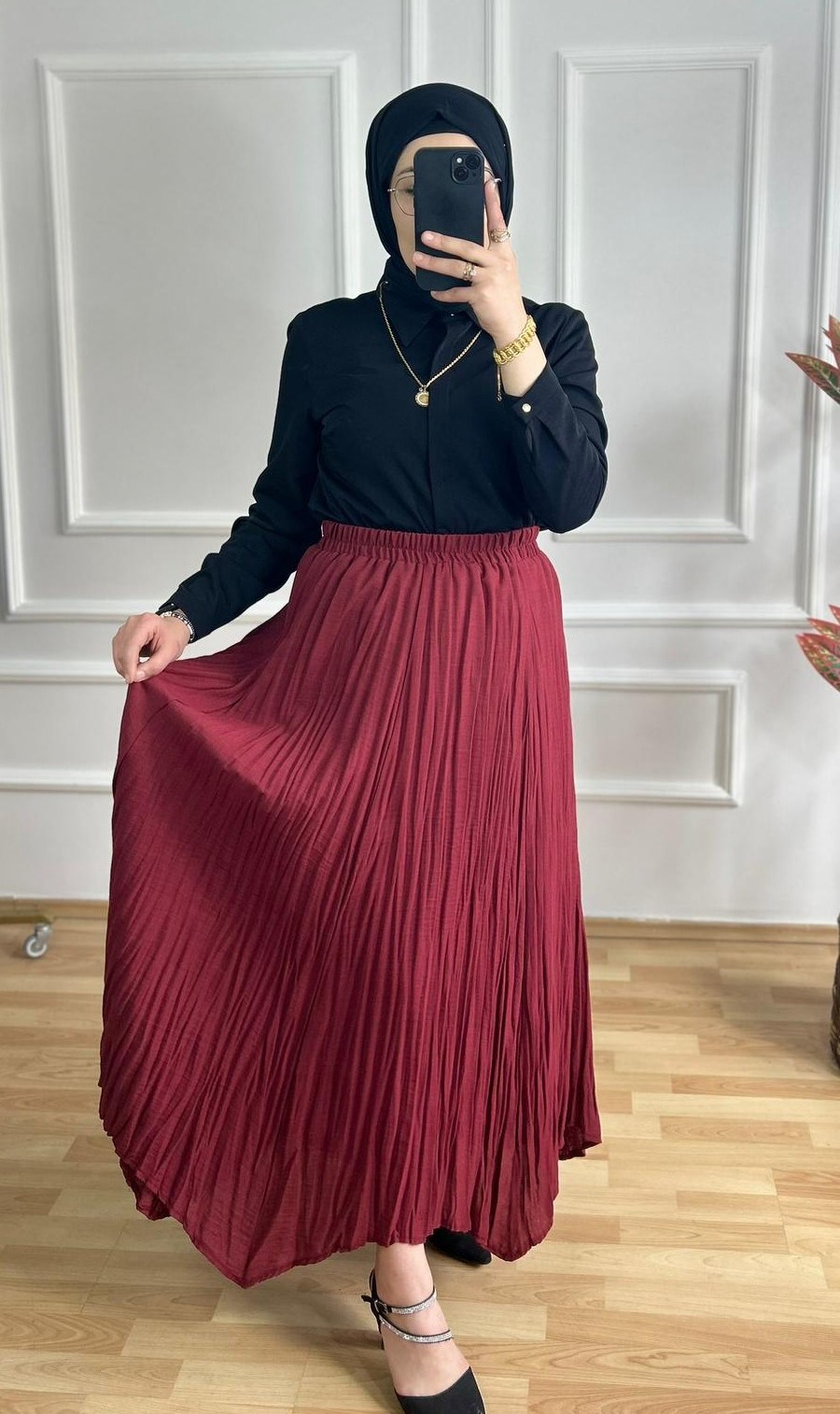 Simge Keten Etek Bordo 27110