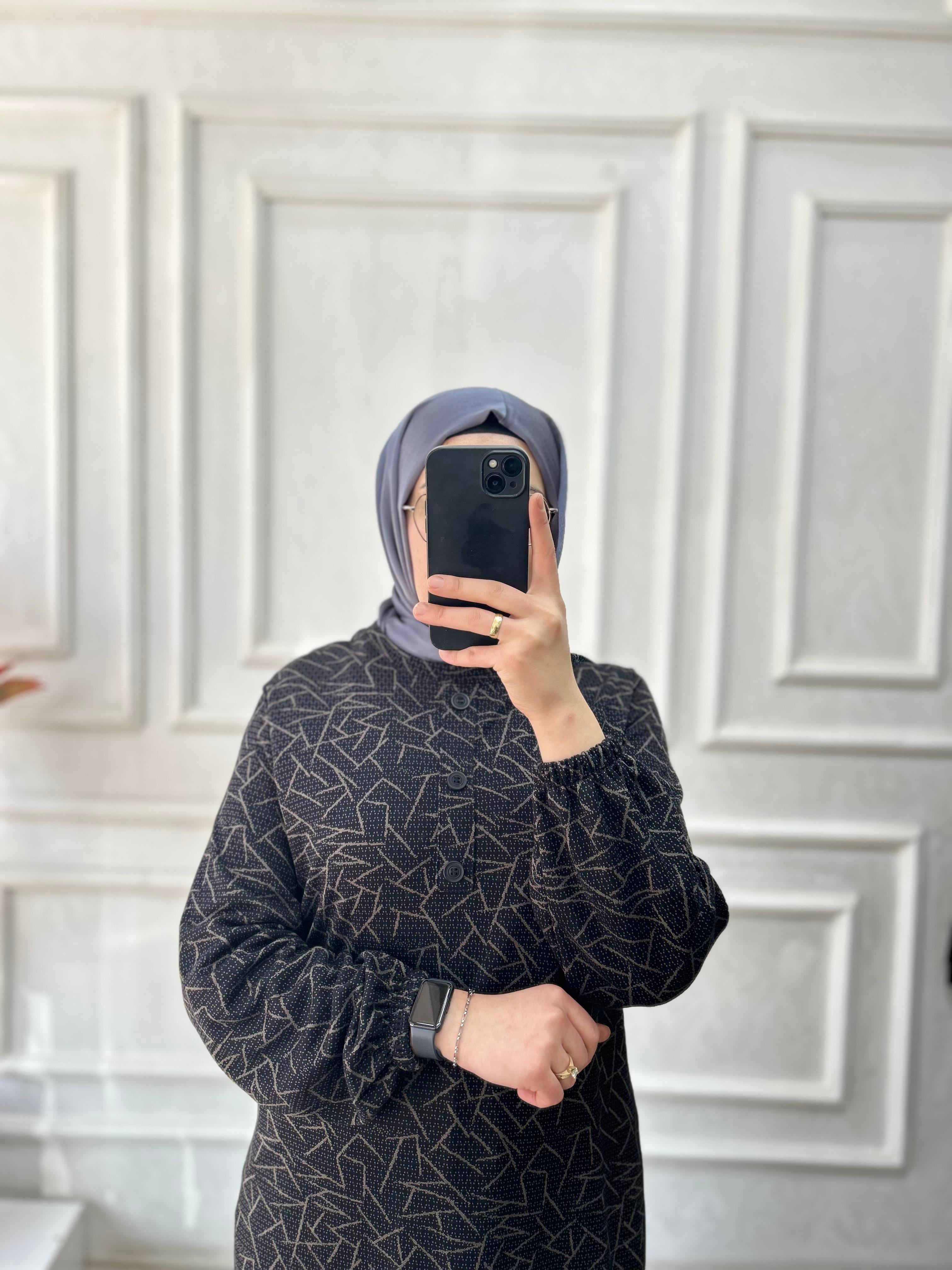 Sultan Elbise Desenli Gri 26104
