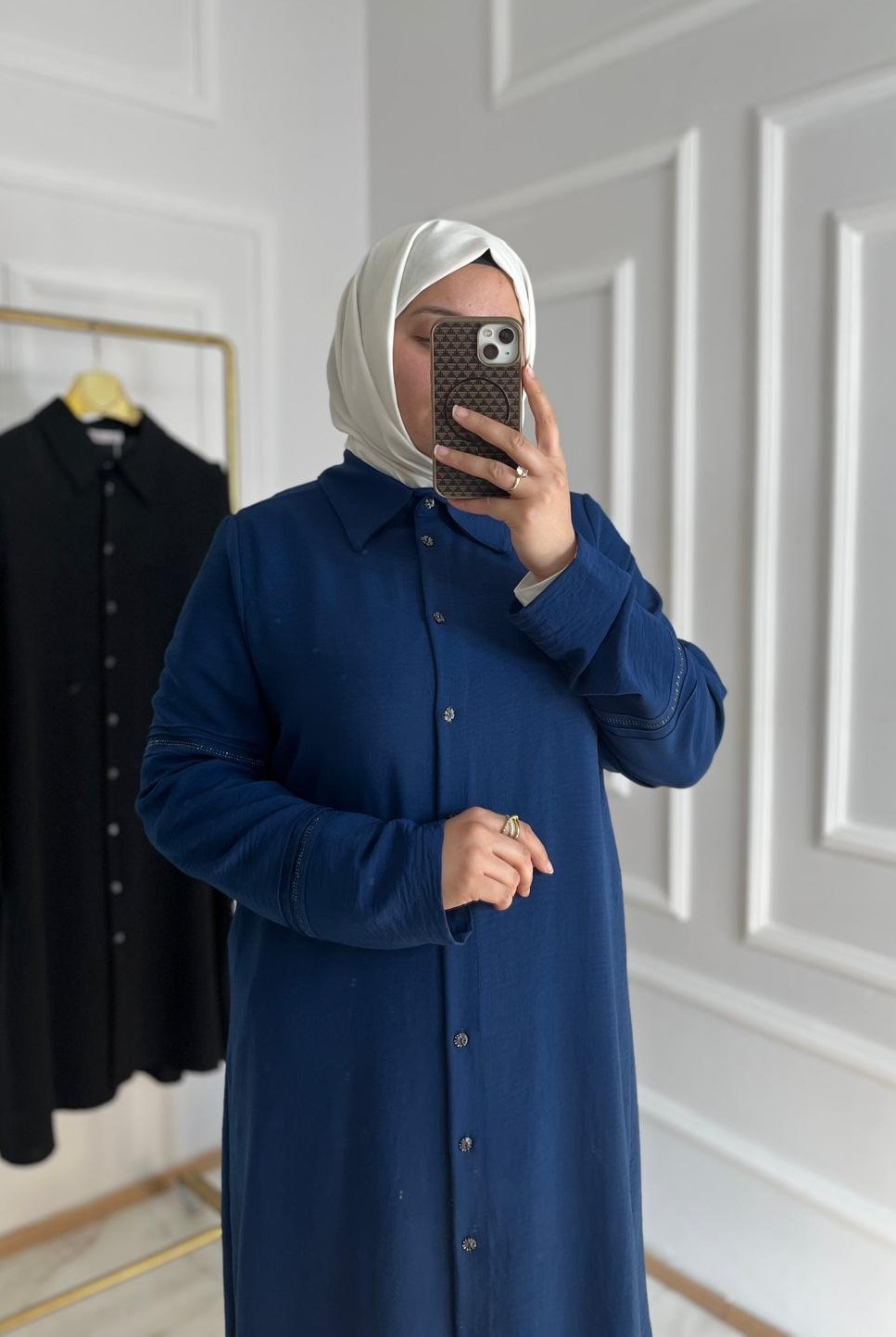 Taş Detaylı Tunik Lacivert 32119