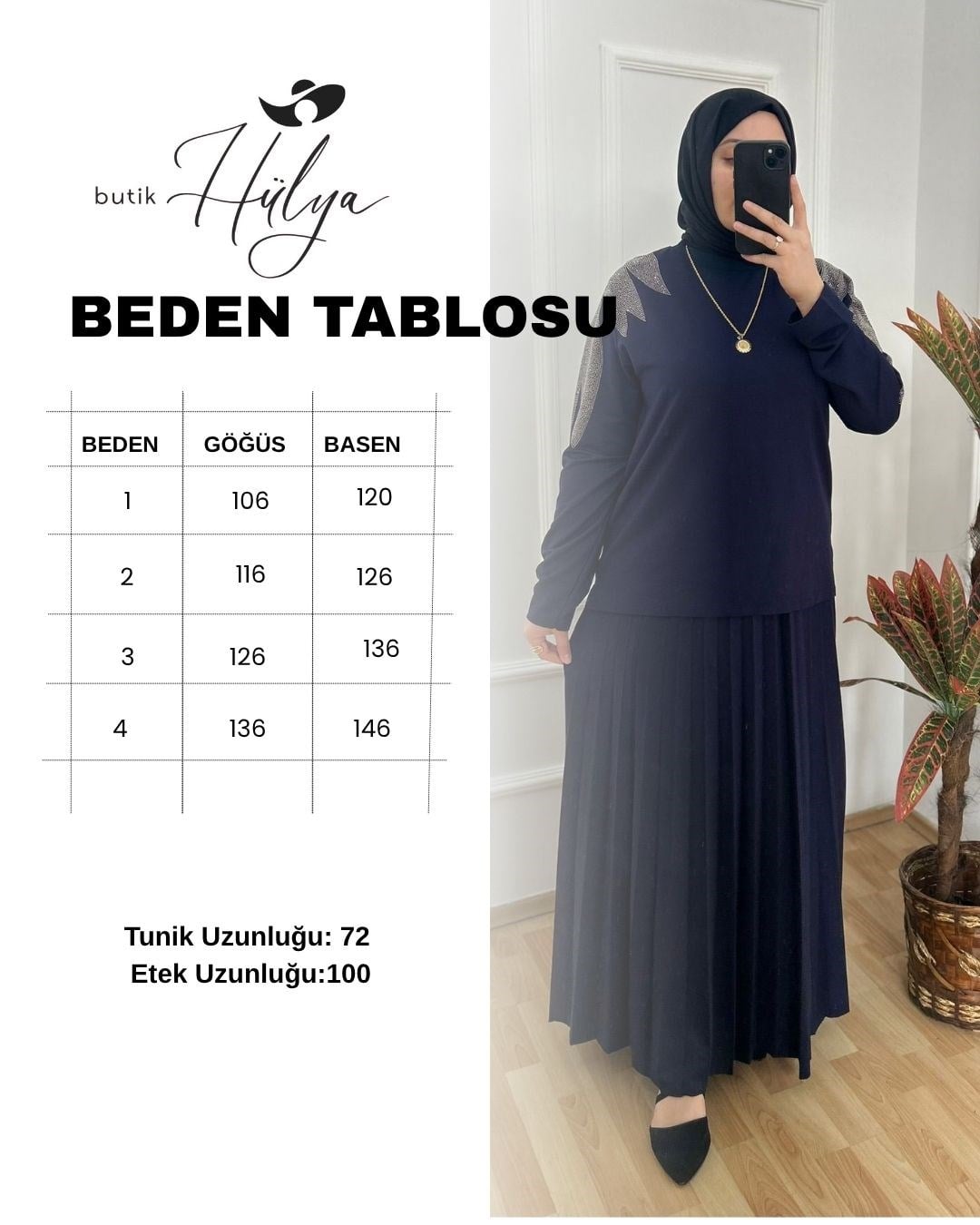 Taşlı Takım Lacivert 29116