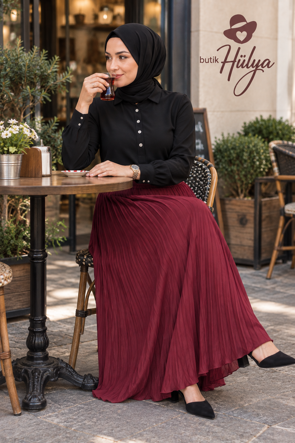 Tuğba Etek Bordo 27102