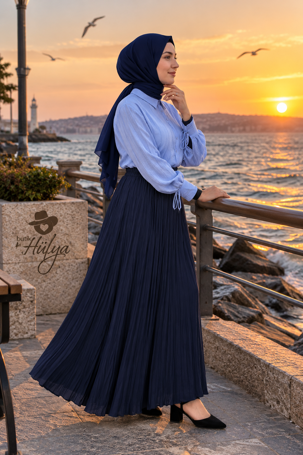 Tuğba Etek Lacivert 27102