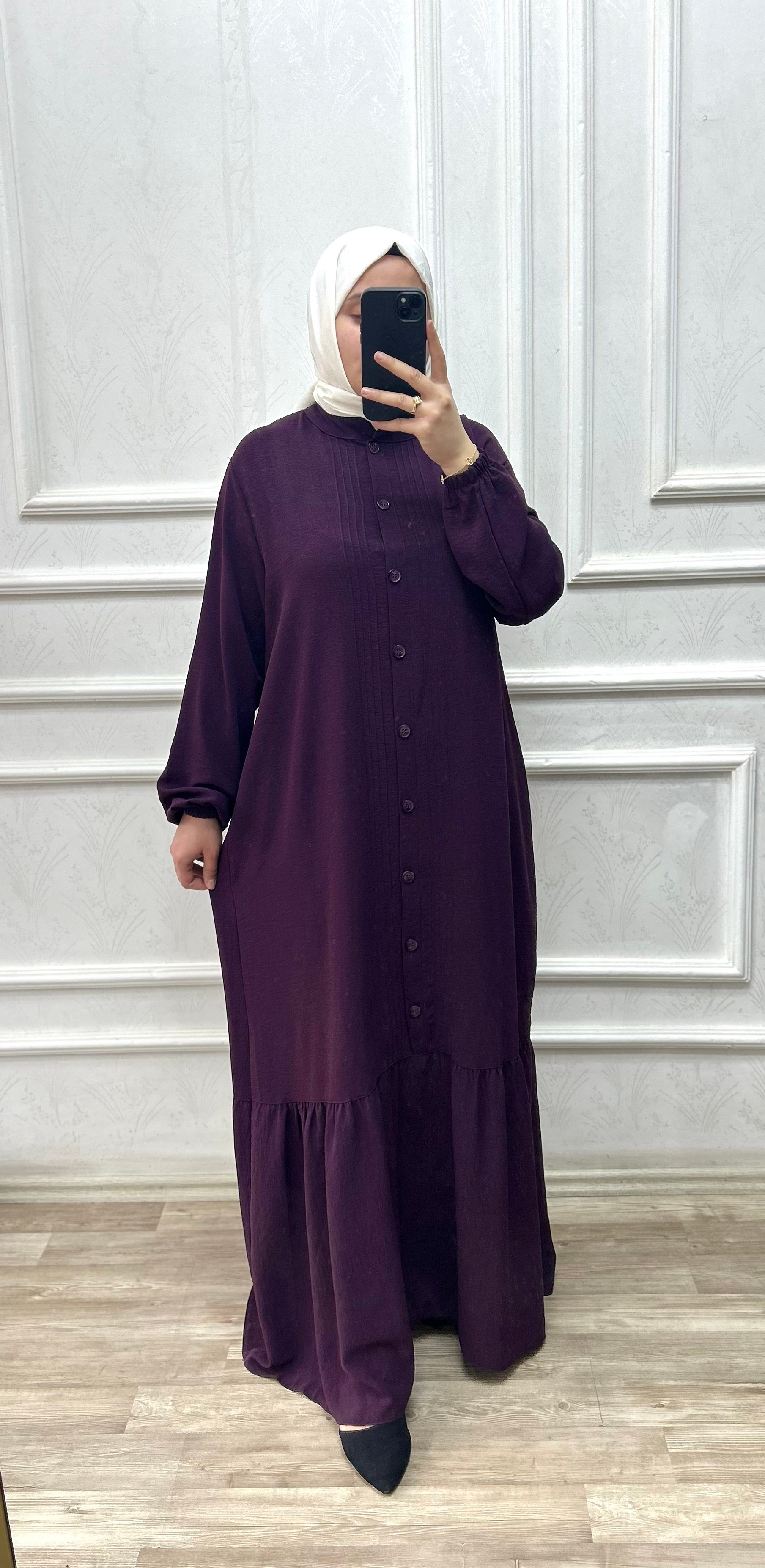 Tutku ayrobin elbise  mor 26105