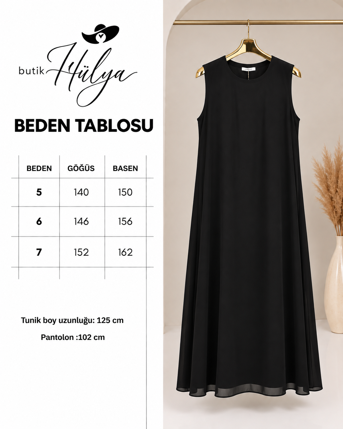 Uzun Boydan İçlik  Siyah 26121
