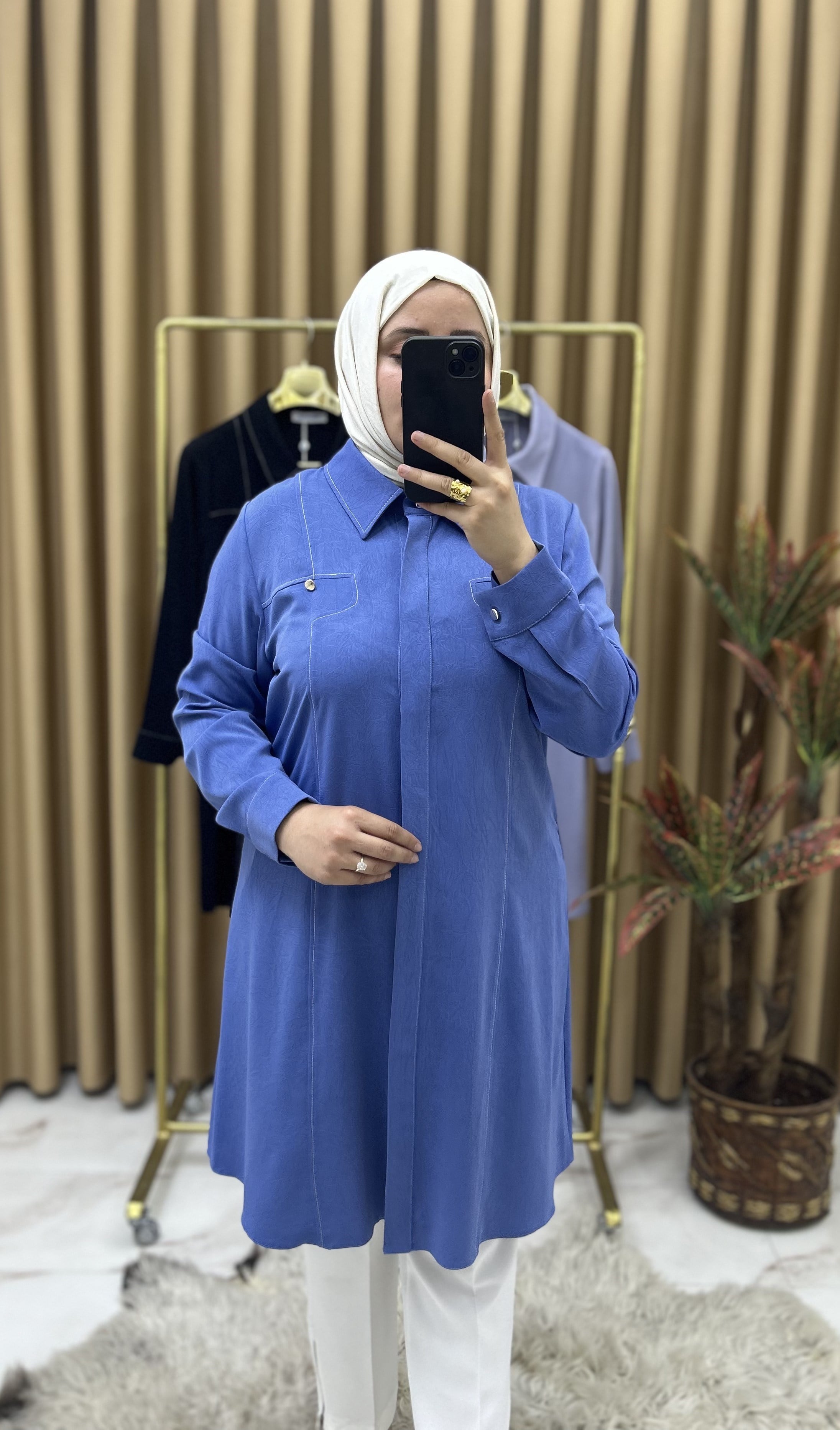 Yağmur Krank Dubai Kumaş Mavi 32121