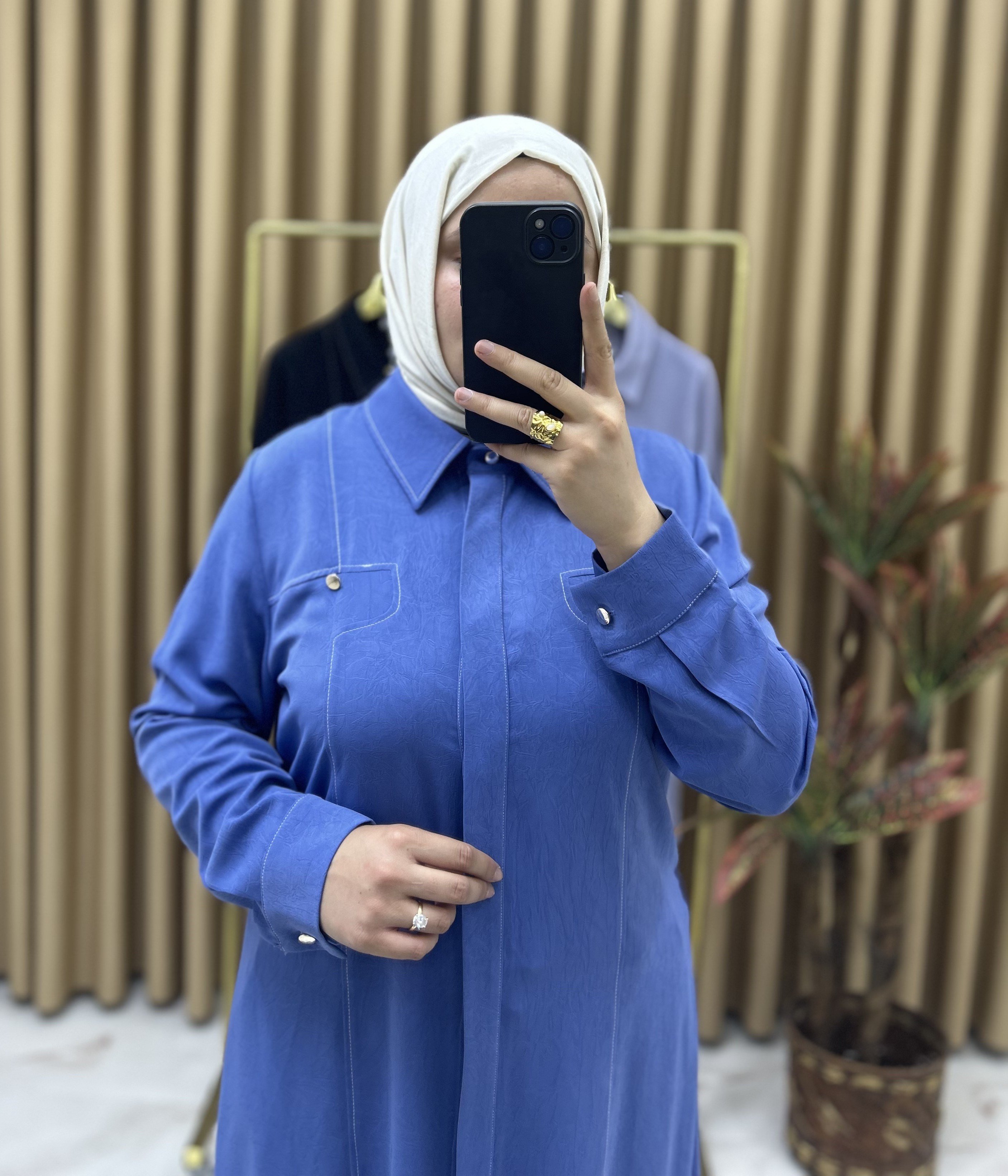 Yağmur Krank Dubai Kumaş Mavi 32121