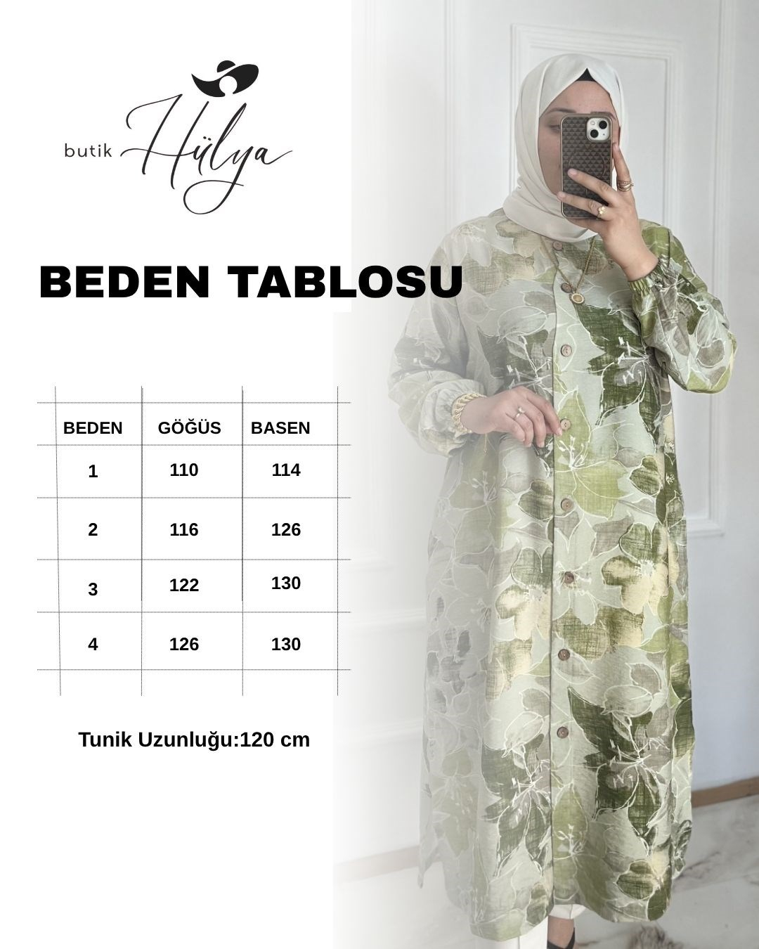 Yeşil Çiçekli Tunik 32118