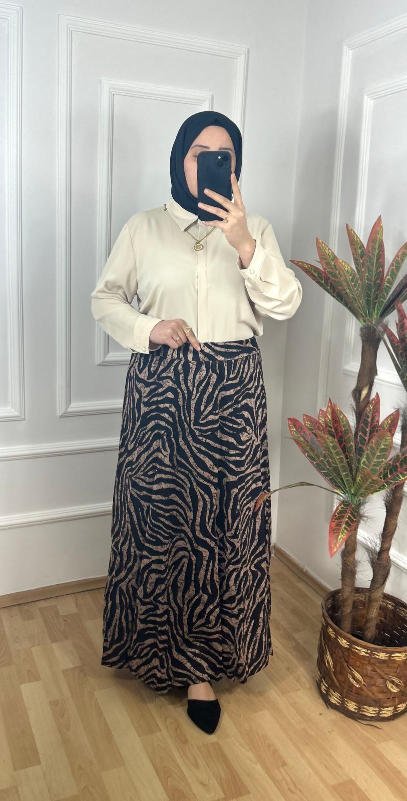 Zebra desenli etek 27105