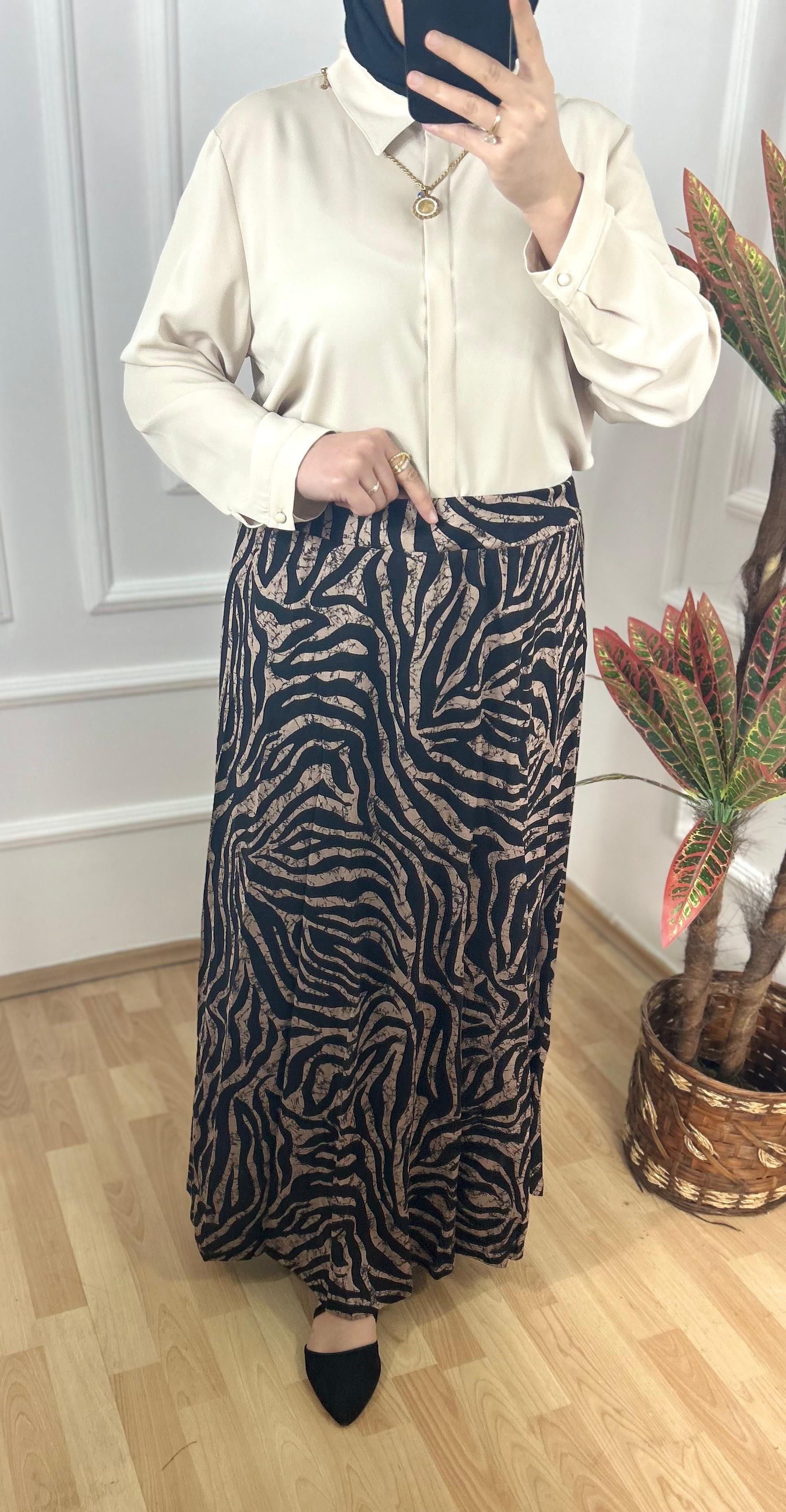 Zebra desenli etek 27105