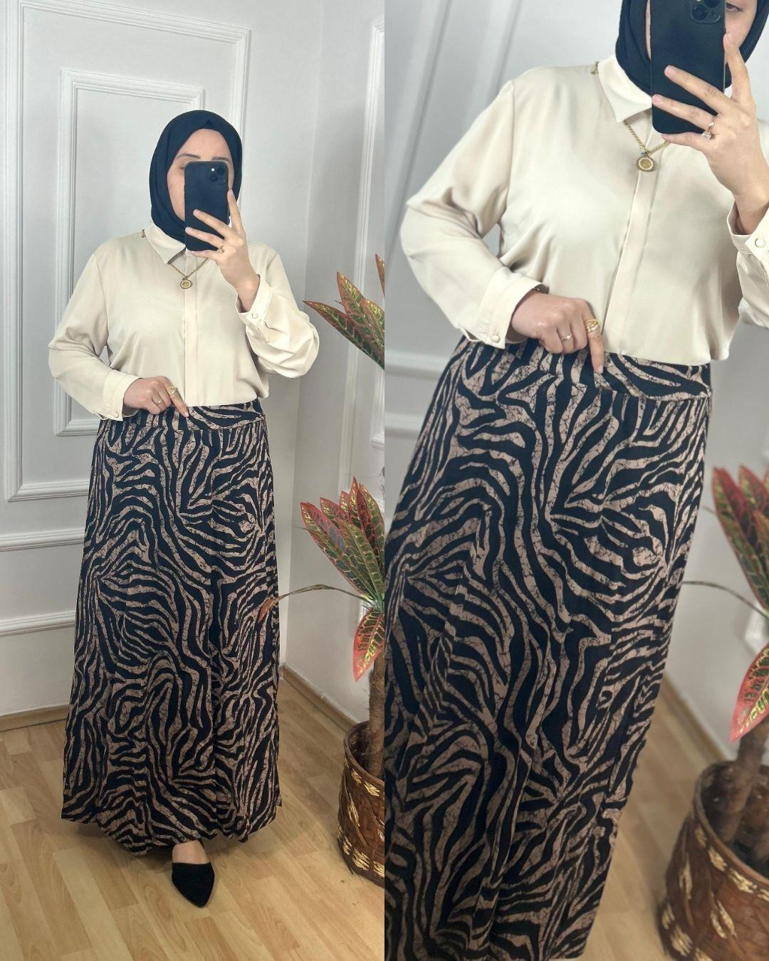 Zebra desenli etek 27105
