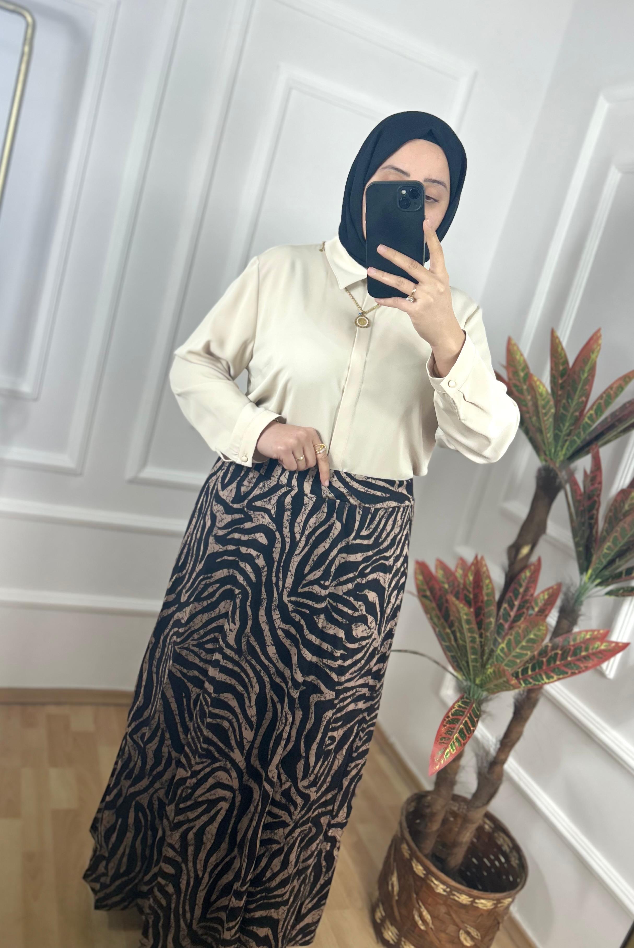 Zebra desenli etek 27105