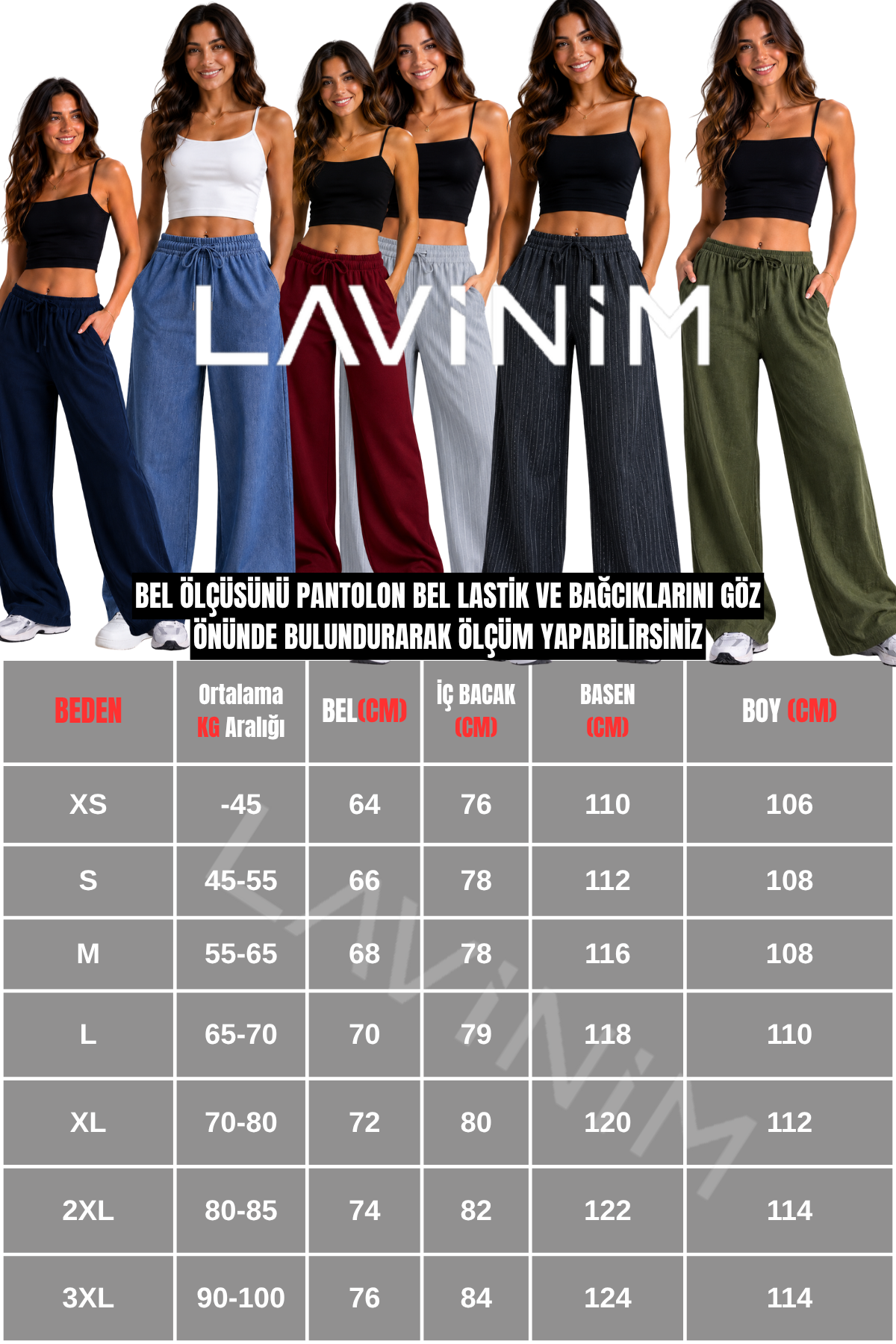 Kadın Bol Paça Keten Pantolon
