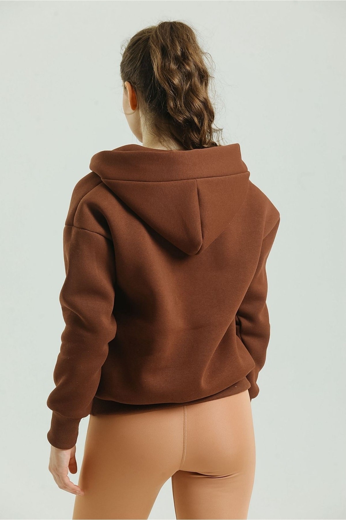 Kapüşon Detaylı 3 Iplik Şardonlu Owersize Sweatshirt