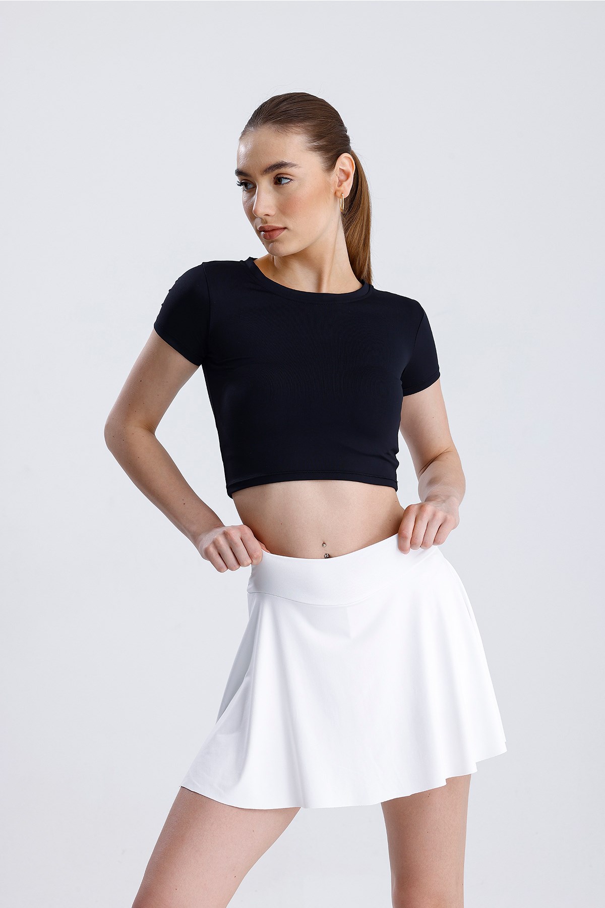 Lıcralı Crop Tshirt