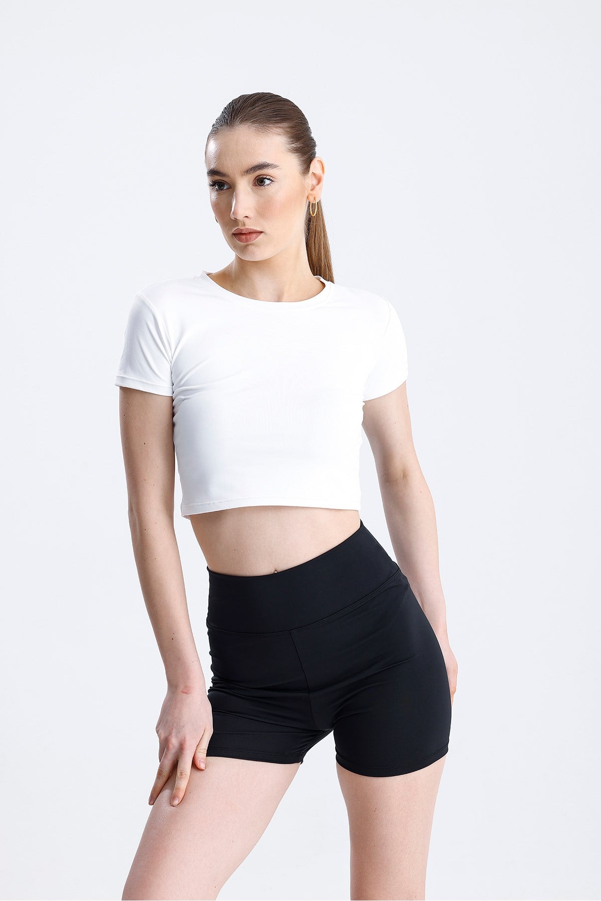 Lıcralı Crop Tshirt