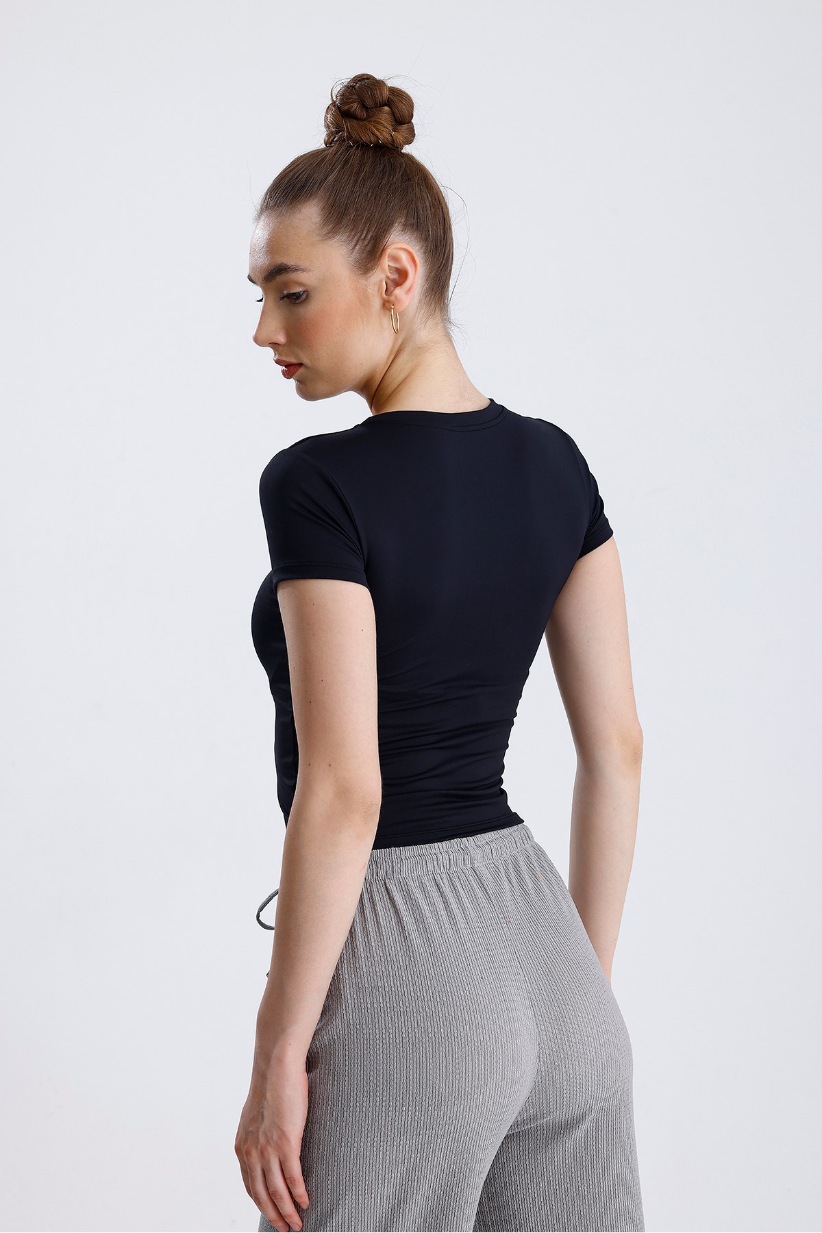 Lıcralı Crop Tshirt