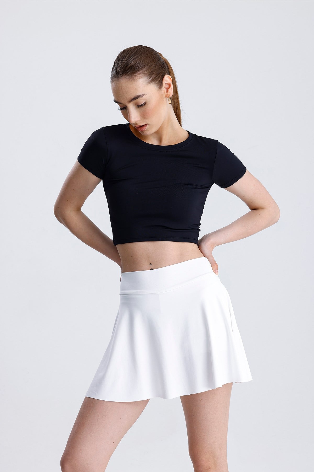 Lıcralı Crop Tshirt