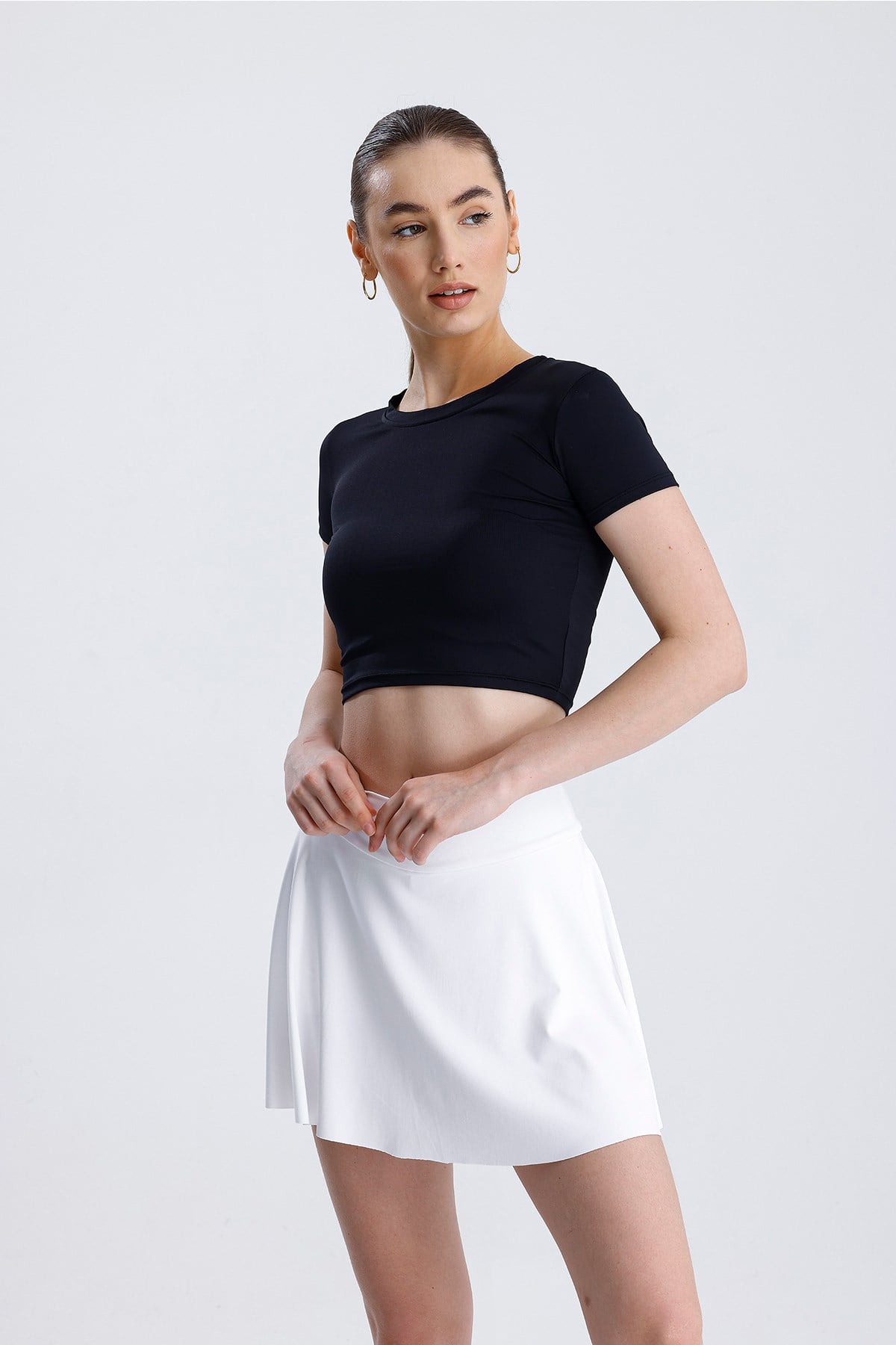 Lıcralı Crop Tshirt
