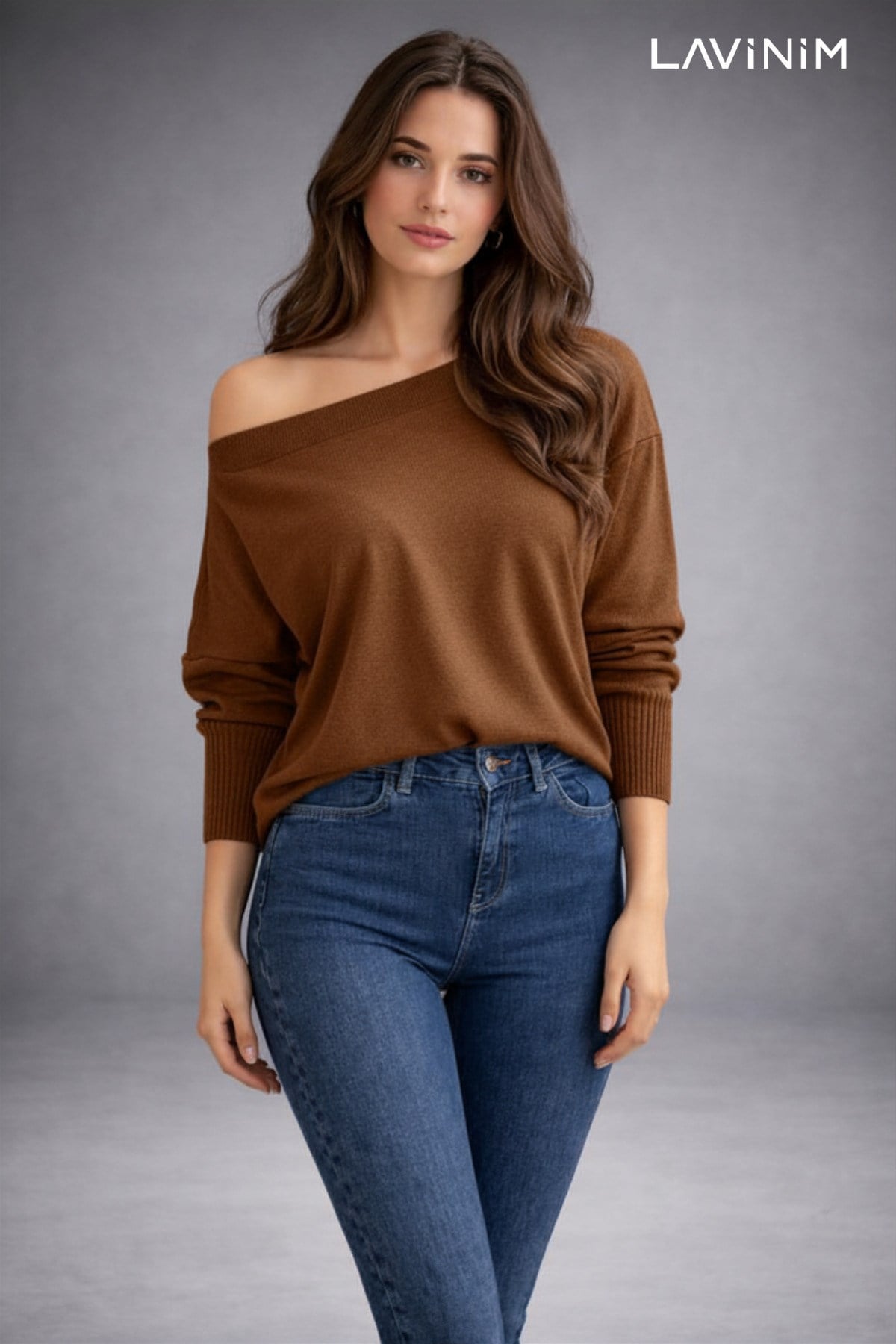 Premium Soft Touch Kayık Yaka Oversize Düşük Omuz Merserize Triko