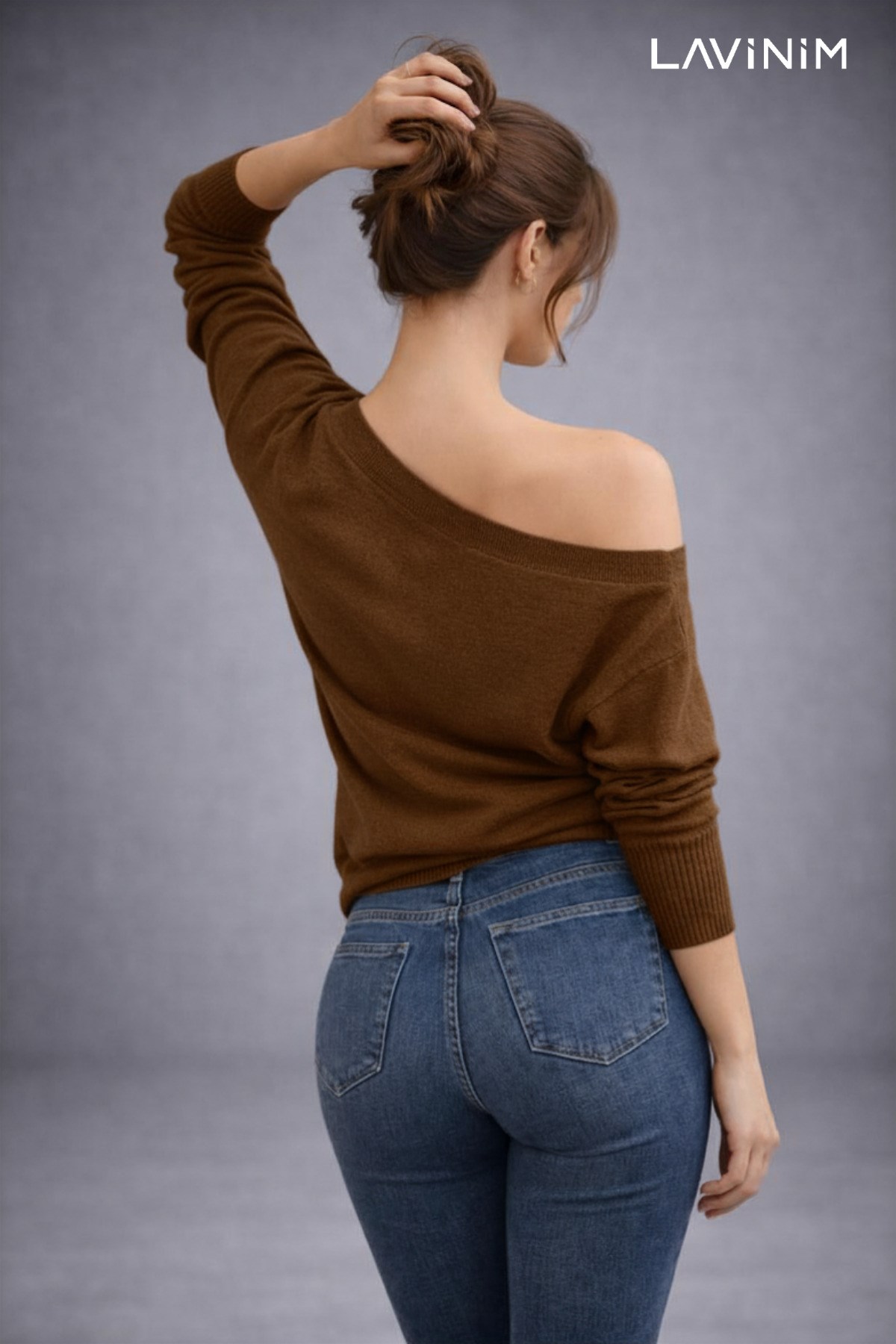 Premium Soft Touch Kayık Yaka Oversize Düşük Omuz Merserize Triko