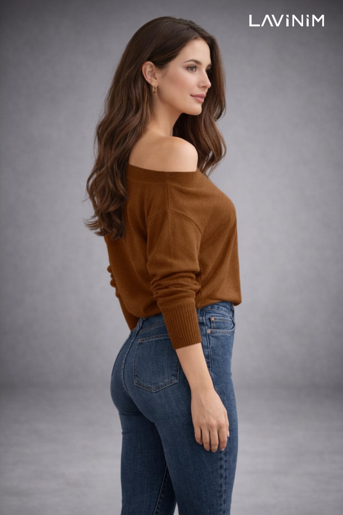 Premium Soft Touch Kayık Yaka Oversize Düşük Omuz Merserize Triko