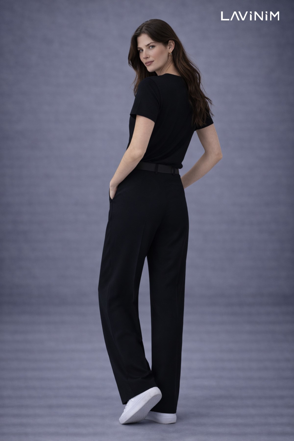 Premium Üçlü Kemerli Takım Pamuklu Fit Kesim Tişört & Oversize Palazzo Pantolon