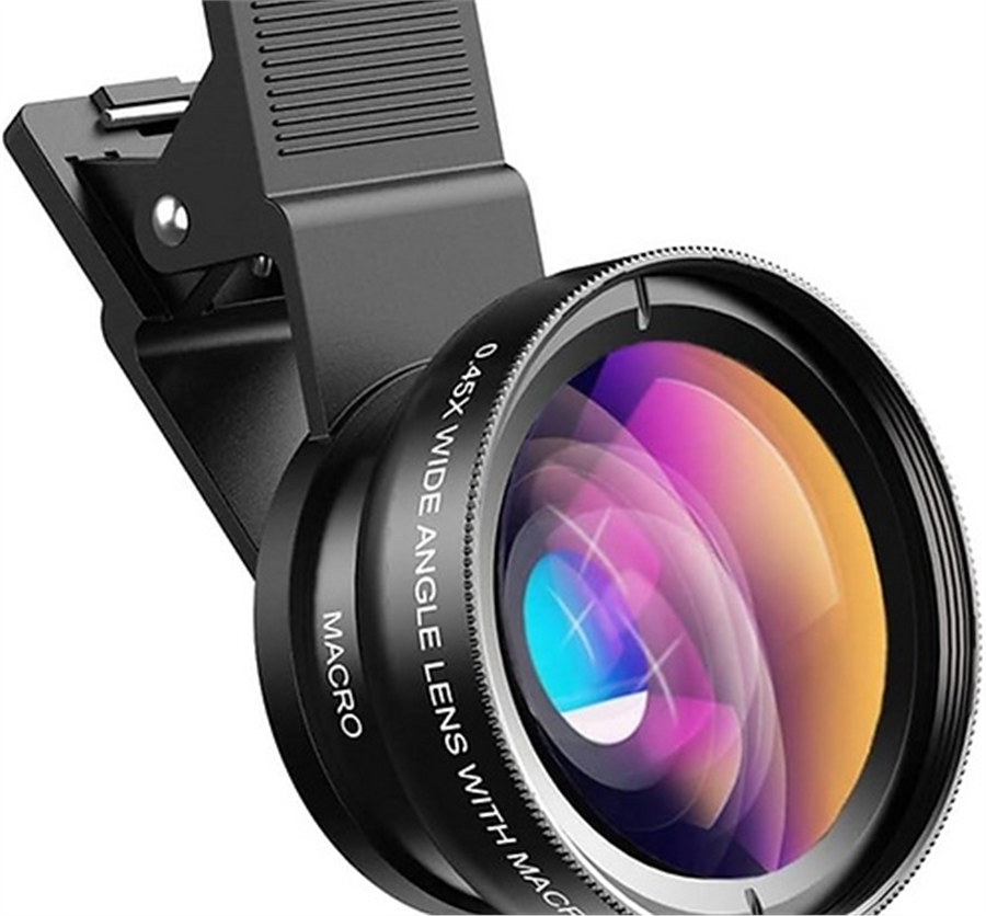 Apexel Profesyonel Macro Lens Kiti 0.45x Geniş Açı - 12.5x Makro Lens