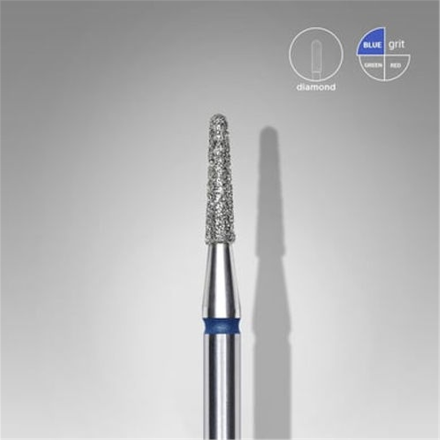 Elmas Kesik Koni Freze, Mavi, Çap 1,8 mm, Çalışma Kısmı 8 mm