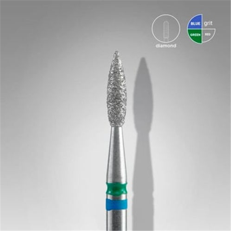 Elmas Sivri Alev Freze EXPERT DUO, Mavi-yeşil, Çap 2,1 mm, Çalışma Kısmı 8 mm