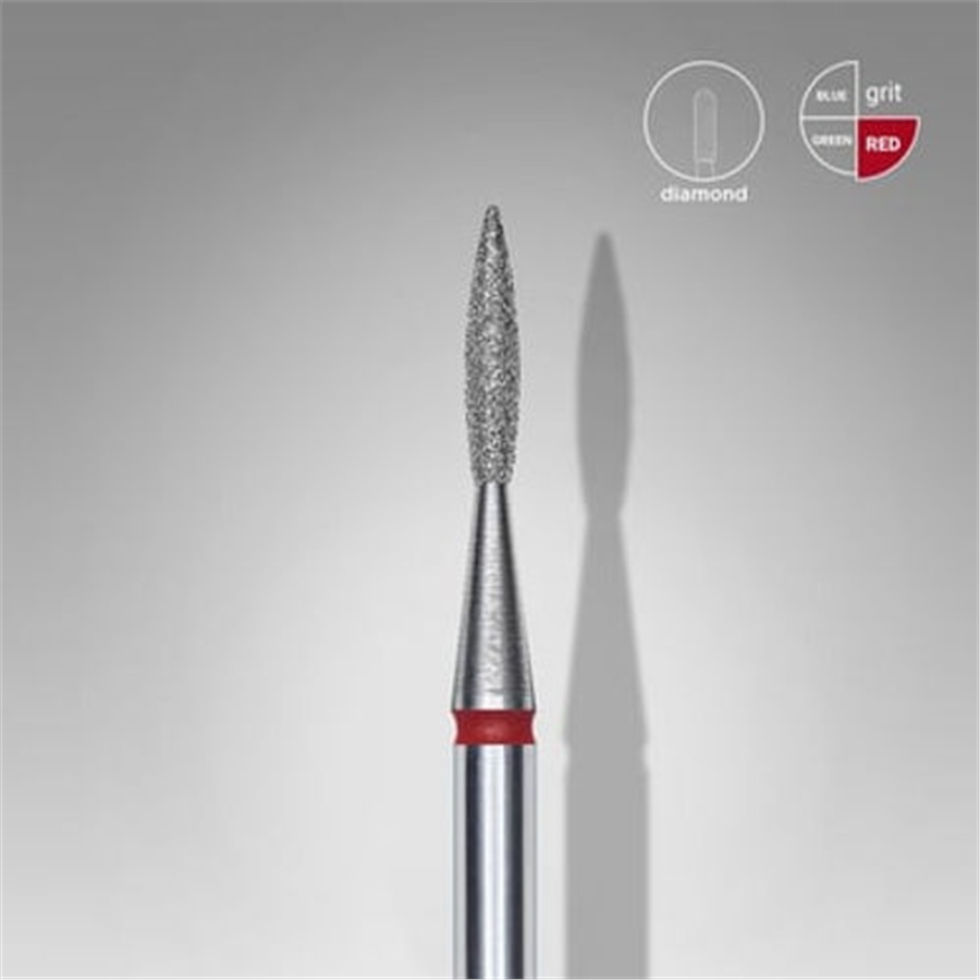 Elmas Sivri Alev Freze, Kırmızı, Çap 1,6 mm, Çalışma Kısmı 8 mm