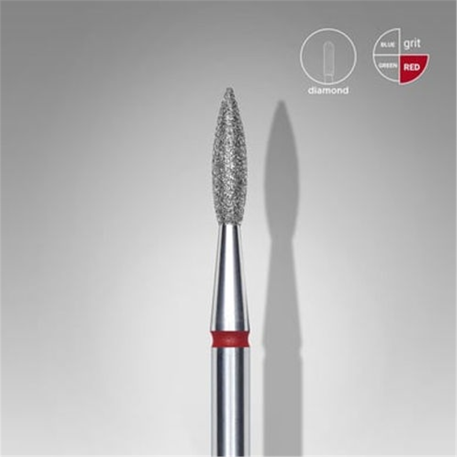Elmas Sivri Alev Freze, Kırmızı, Çap 2,1 mm, Çalışma Kısmı 8 mm