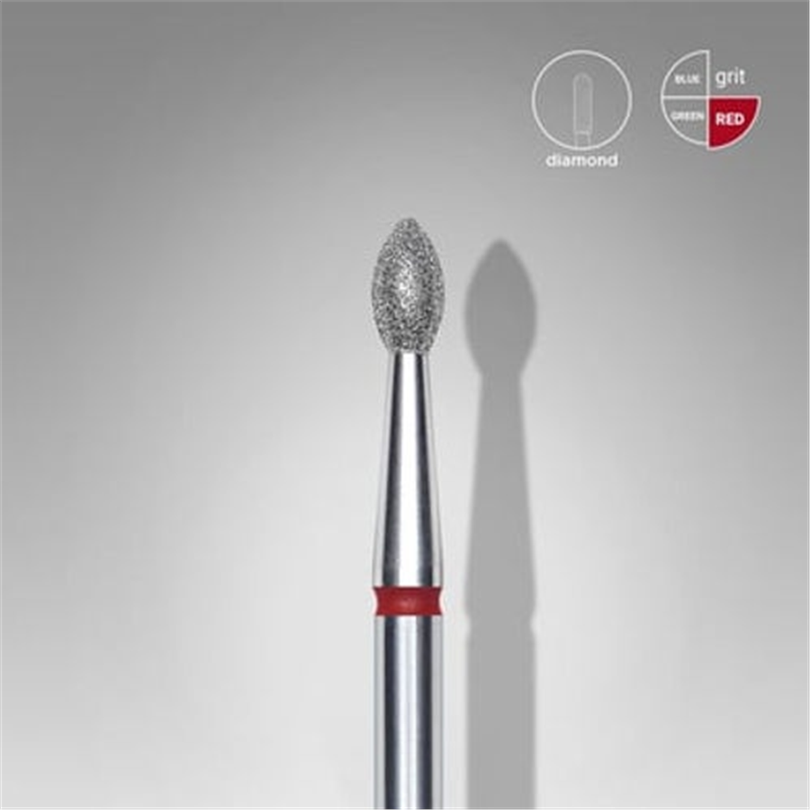 Elmas Sivri Tomurcuk Freze, Kırmızı, Çap 2,5 mm, Çalışma Kısmı 4,5 mm