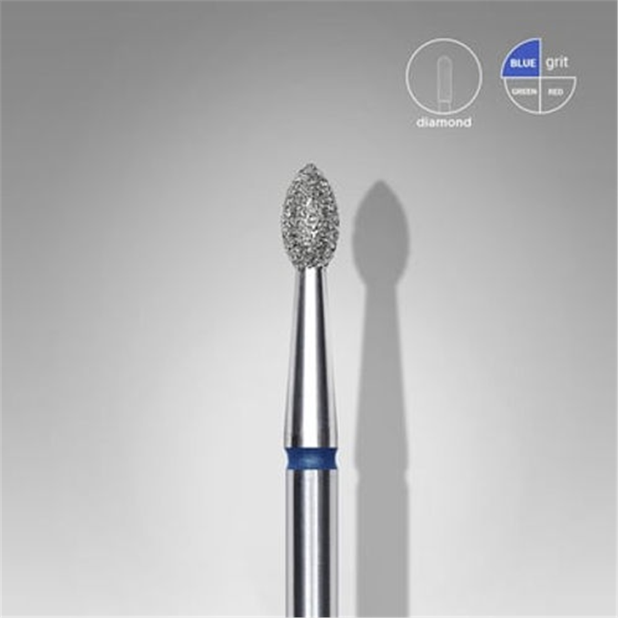 Elmas Sivri Tomurcuk Freze, Mavi, Çap 2,5 mm, Çalışma Kısmı 4,5 mm