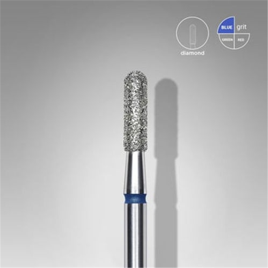 Elmas Yuvarlanmış Silindir Freze, Mavi, Çap 2,3 mm, Çalışma Kısmı 8 mm