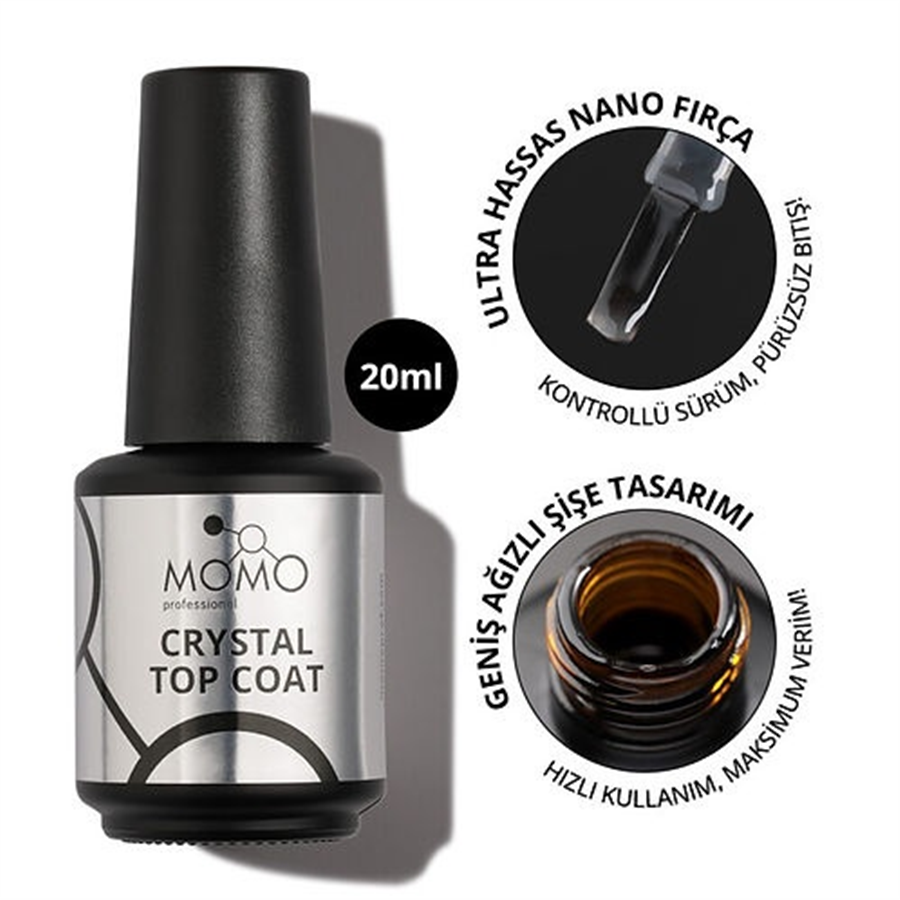 Kalıcı Oje İçin Crystal Top Coat, Nano Fırçalı, 20 ml