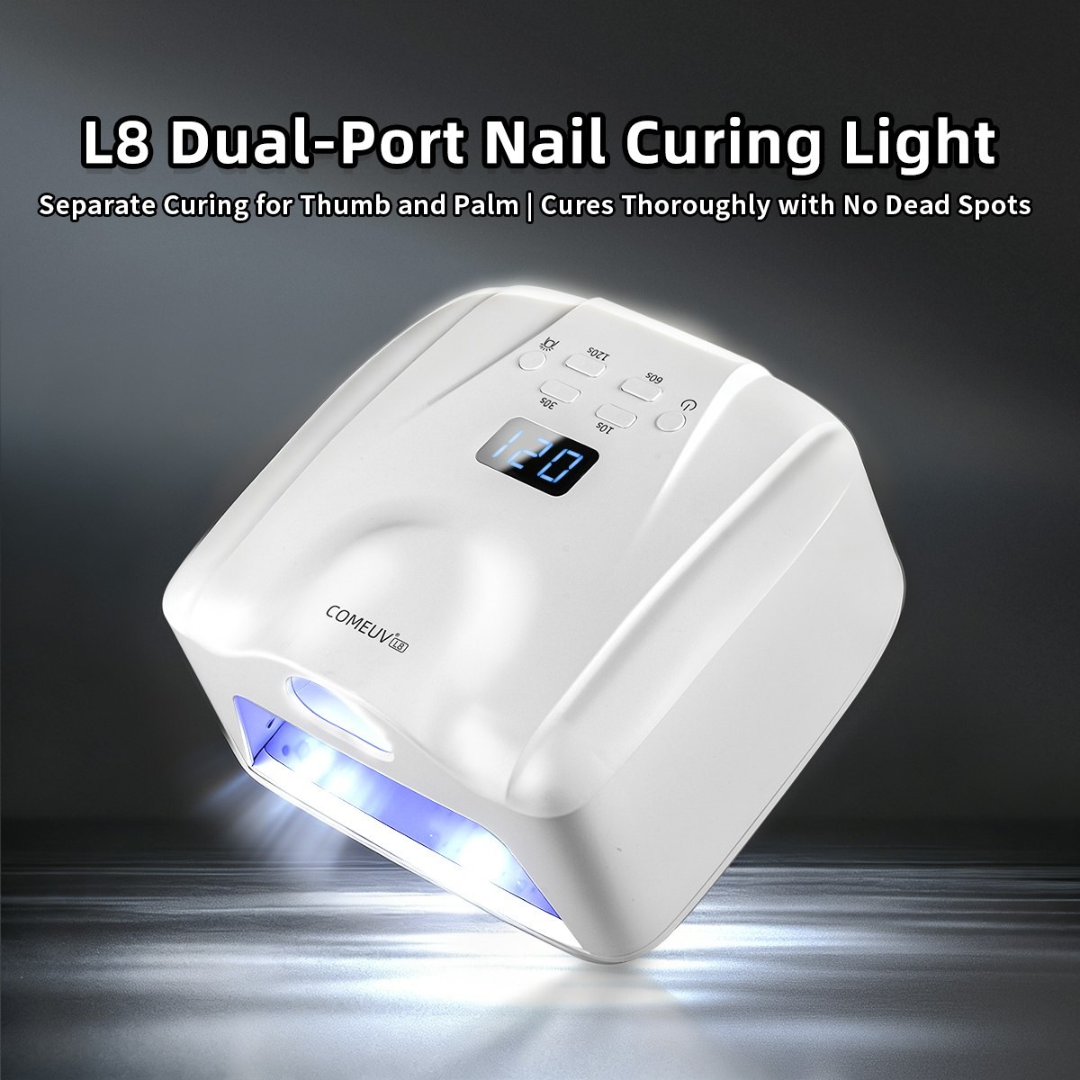L8 Başparmak Kabinli 78 Ledli Dual Tırnak Kurutucu UV Led Lamba Çift Girişli Manikür Pedikür Tırnak Lambası Beyaz