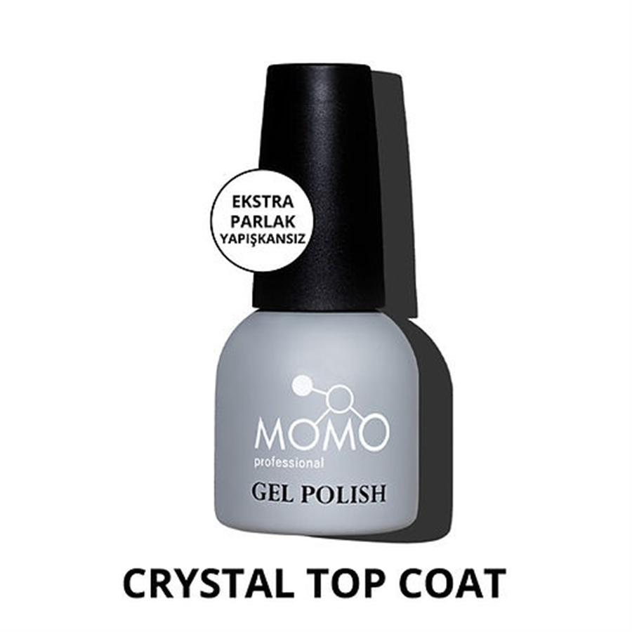 MOMO Crystal Top Coat Kalıcı Oje İçin, 14 ml