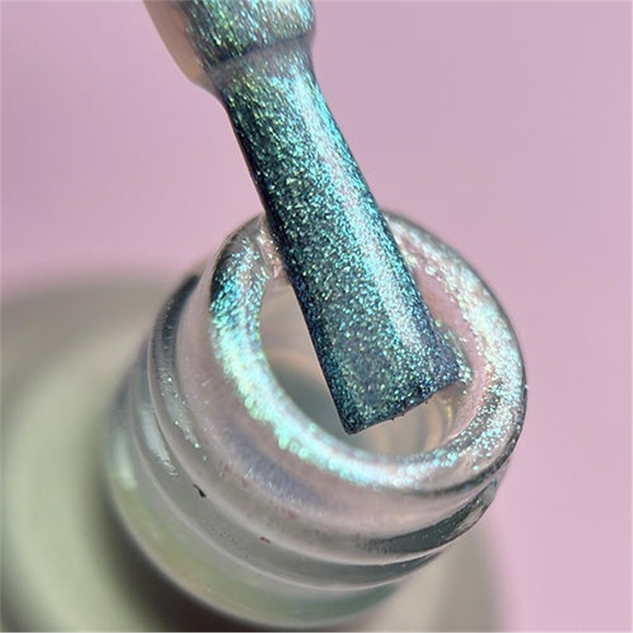 MOMO Holografik Kalıcı Oje SL04, Rakı Beyazı Turkuaz Yeşil Simli, 10 ml