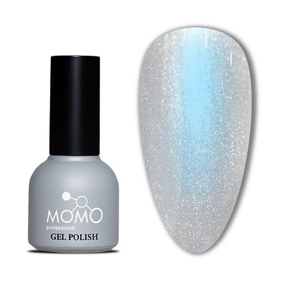 MOMO Holografik Kalıcı Oje SL05, Rakı Beyazı Mavi Mor Simli, 10 ml