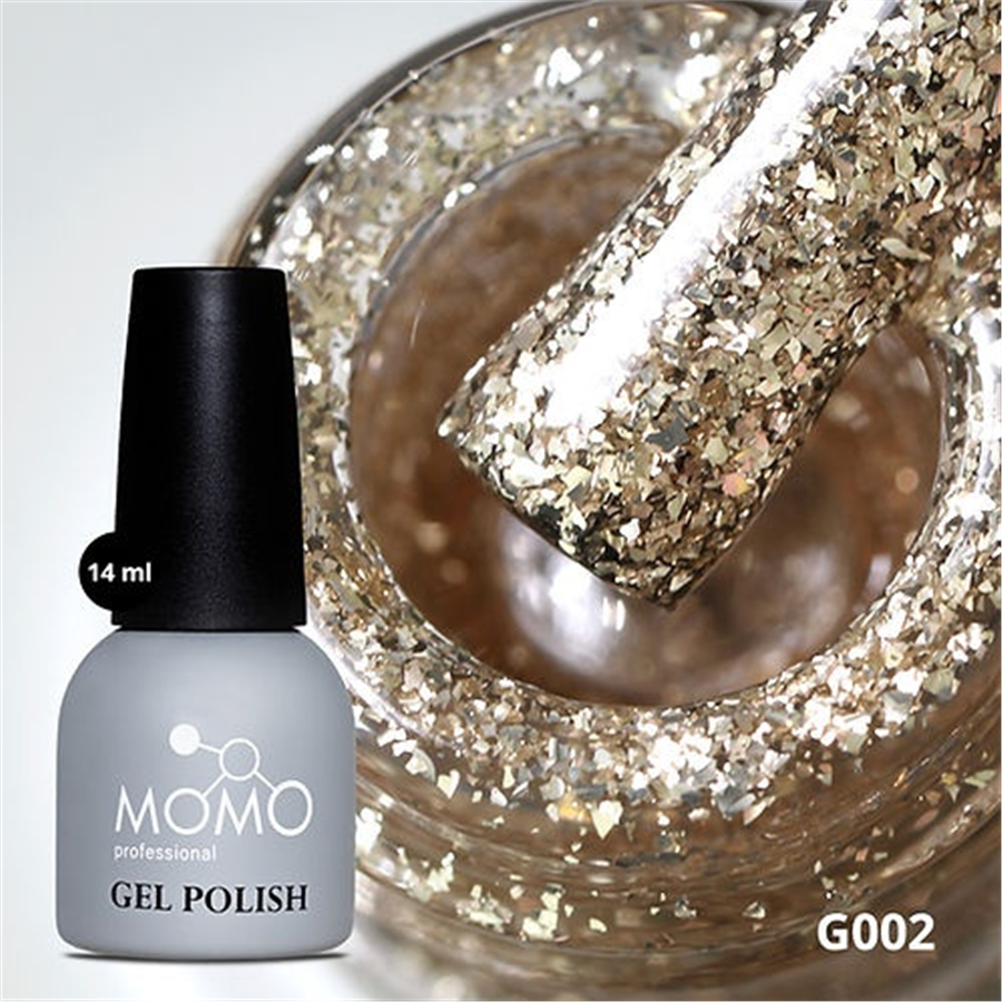 MOMO Kalıcı Oje G002, Yoğun Altın Parıltılı, 14 ml