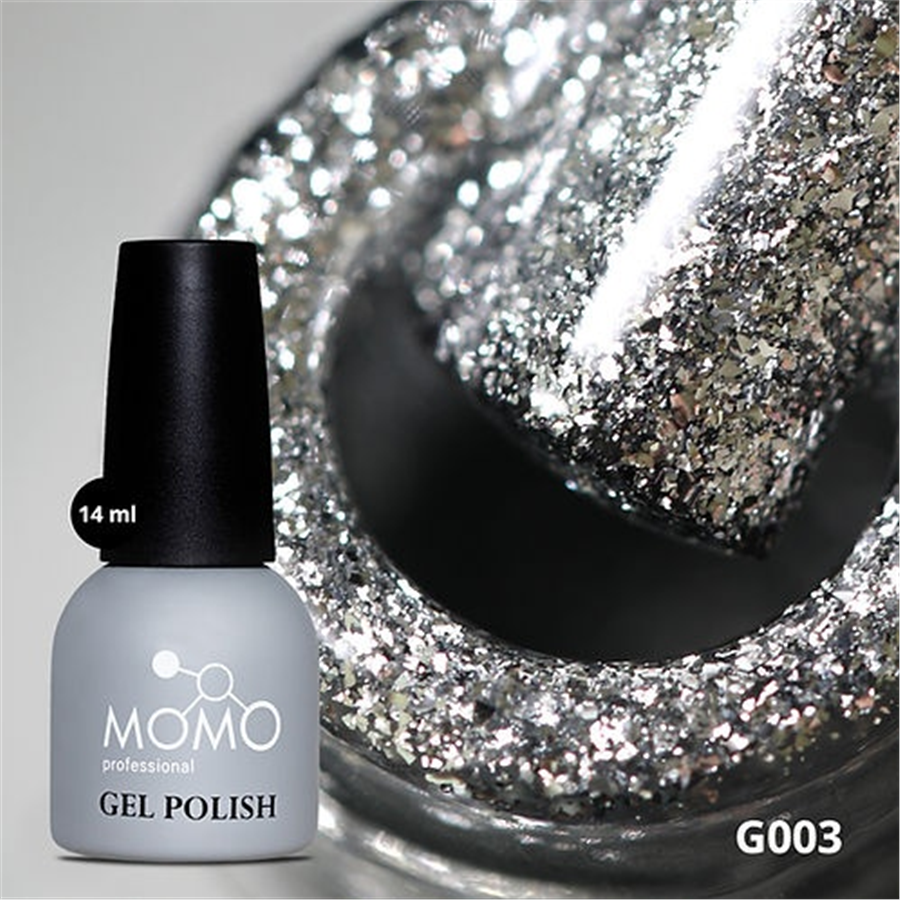 MOMO Kalıcı Oje G003, Yoğun Gümüş Parıltılı, 14 ml