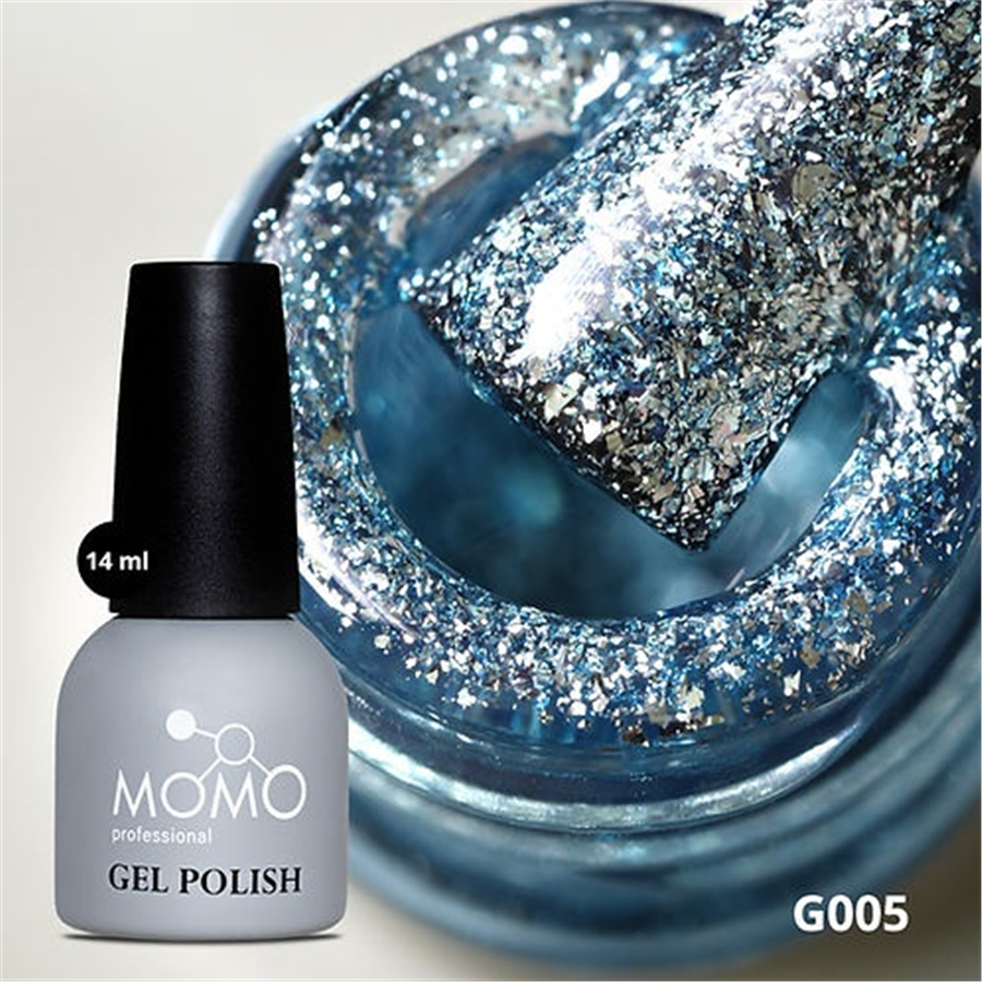 MOMO Kalıcı Oje G005, Yoğun Gümüş Parıltılı Turkuaz, 14ml