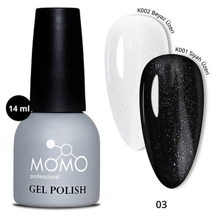MOMO Kalıcı Oje İçin Glitter Top Coat 03, 14 ml
