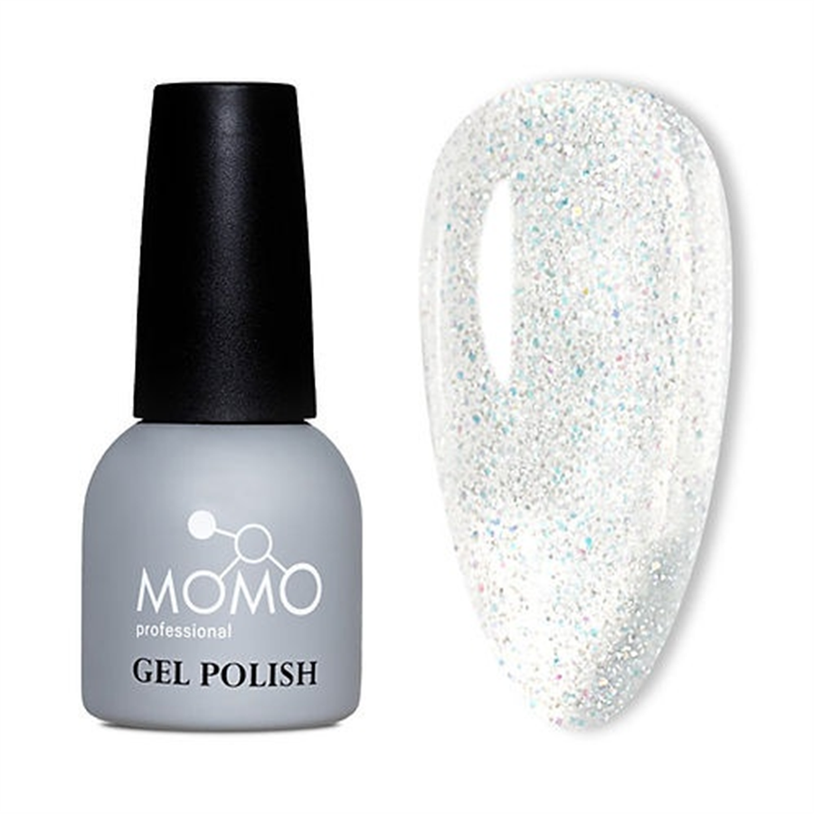 MOMO Kalıcı Oje S006, Renkli Simli Şeffaf, 14 ml