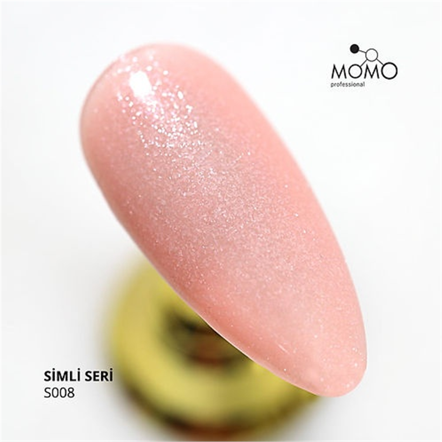 MOMO Kalıcı Oje S008, Simli Açık Yavruağzı, 14 ml